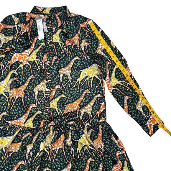 NWT J. Crew Giraffe Shirt Dress Size S Drop Waist Relaxed Fit Lined - Picture 8 of 15